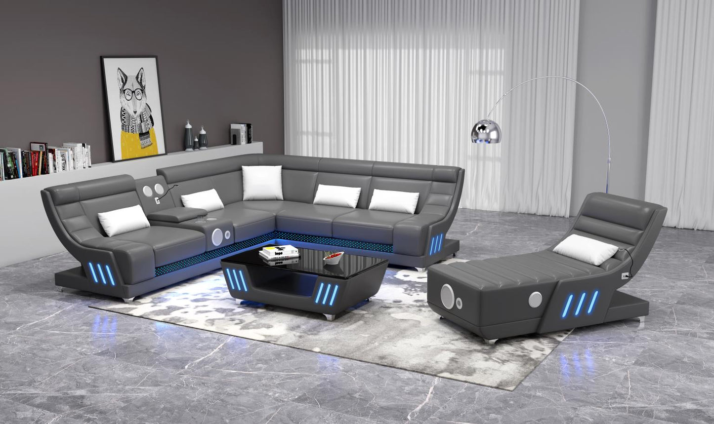 Tokyo 3 PC Sectional with Console Grey