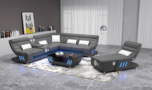 Tokyo 3 PC Sectional with Console Grey