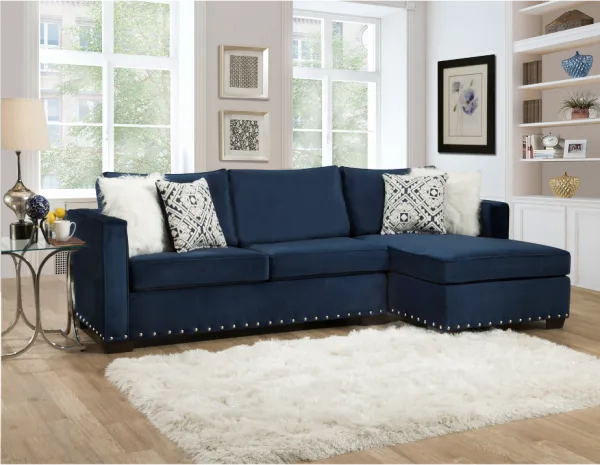 Melon Navy Sectional