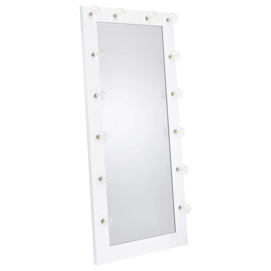 ZAYAN 32 X 71 INCH FLOOR MIRROR LED LIGHTING WHITE GLOSS