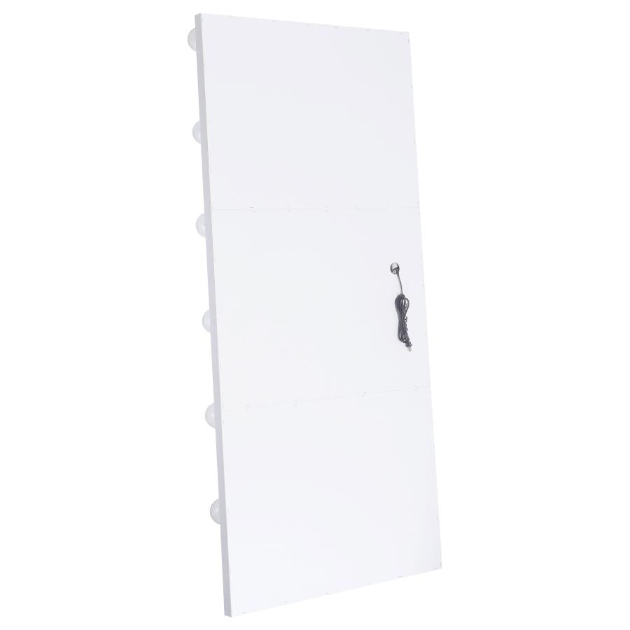 ZAYAN 32 X 71 INCH FLOOR MIRROR LED LIGHTING WHITE GLOSS