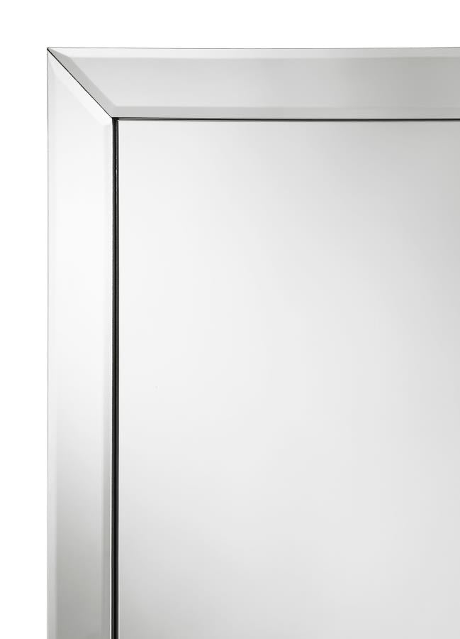 SOLINE 22 X 61 INCH FRAMED STANDING FLOOR MIRROR SILVER