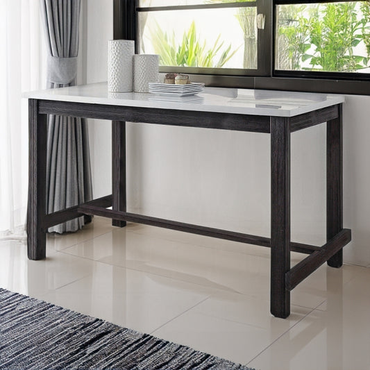 Yelena Marble & Weathered Espresso Counter Height Table
