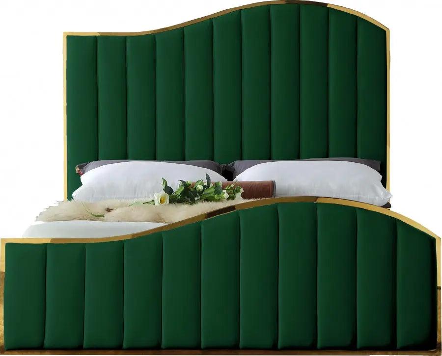 Jolie Velvet Platform Bed - ATL FURNITURE