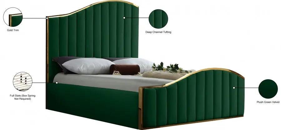 Jolie Velvet Platform Bed - ATL FURNITURE