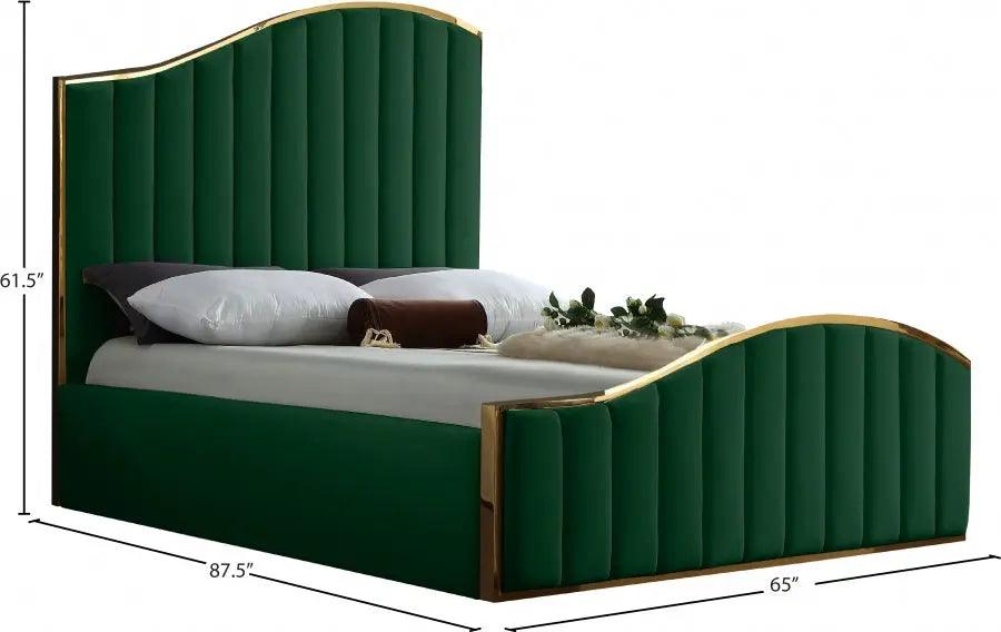 Jolie Velvet Platform Bed - ATL FURNITURE