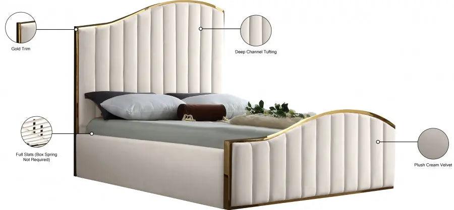 Jolie Velvet Platform Bed - ATL FURNITURE