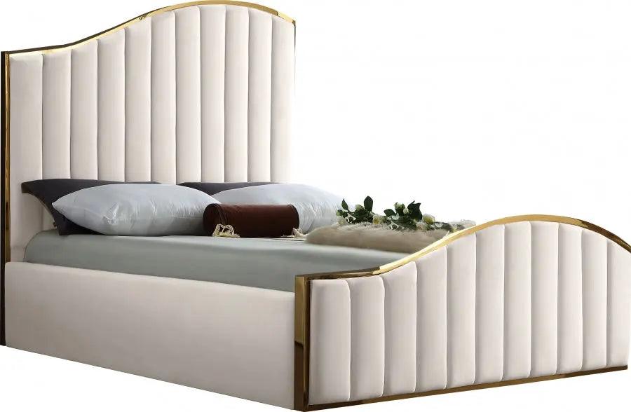 Jolie Velvet Platform Bed - ATL FURNITURE