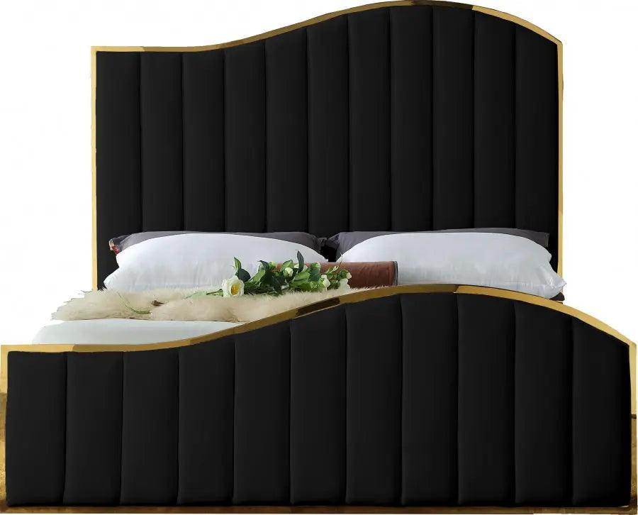 Jolie Velvet Platform Bed - ATL FURNITURE