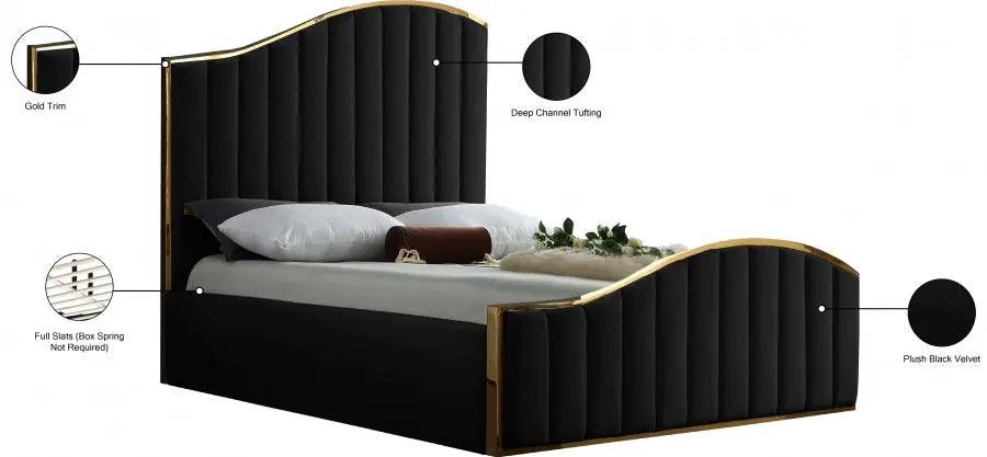 Jolie Velvet Platform Bed - ATL FURNITURE