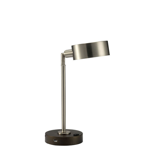 Gail Stain Nickel Table Lamp - ATL FURNITURE