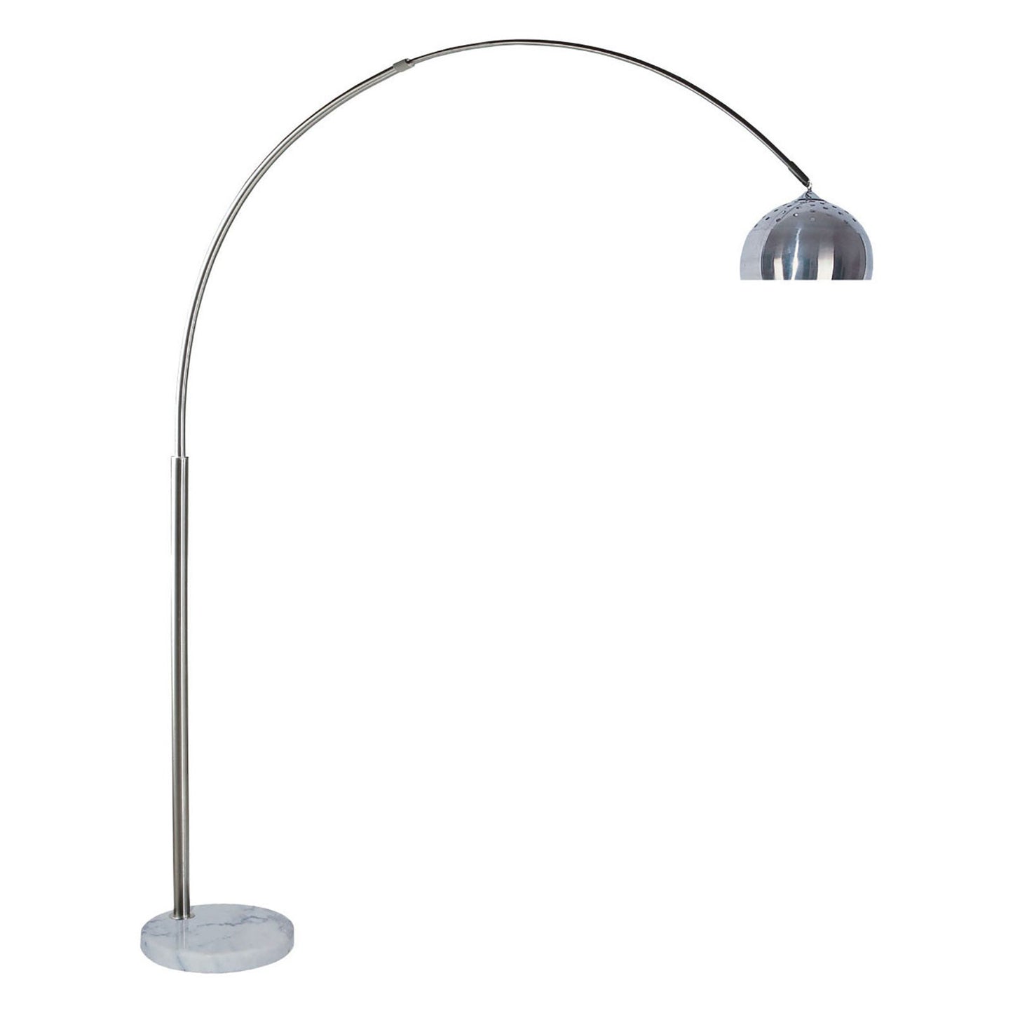 Rene White/Chrome Arch Lamp - ATL FURNITURE