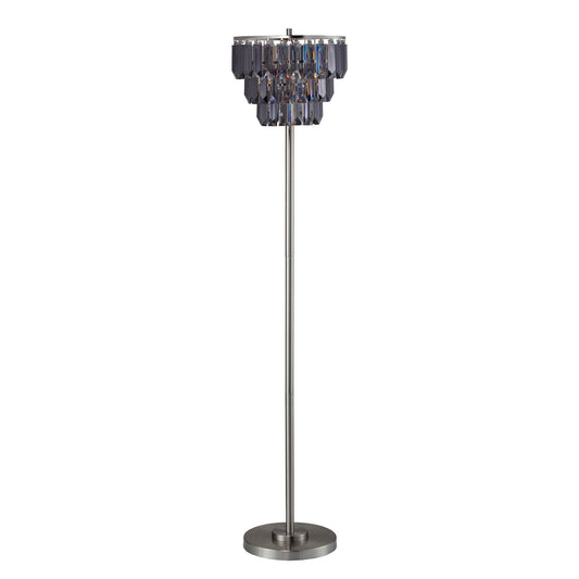 Meg Black/Chrome Floor Lamp - ATL FURNITURE