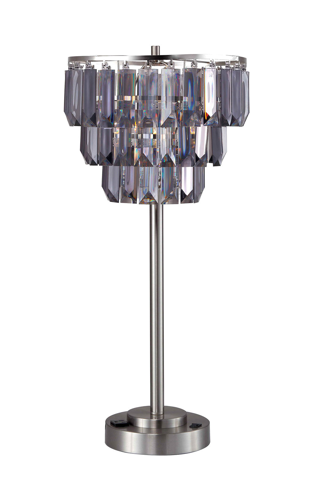 Meg Black/Chrome Table Lamp - ATL FURNITURE