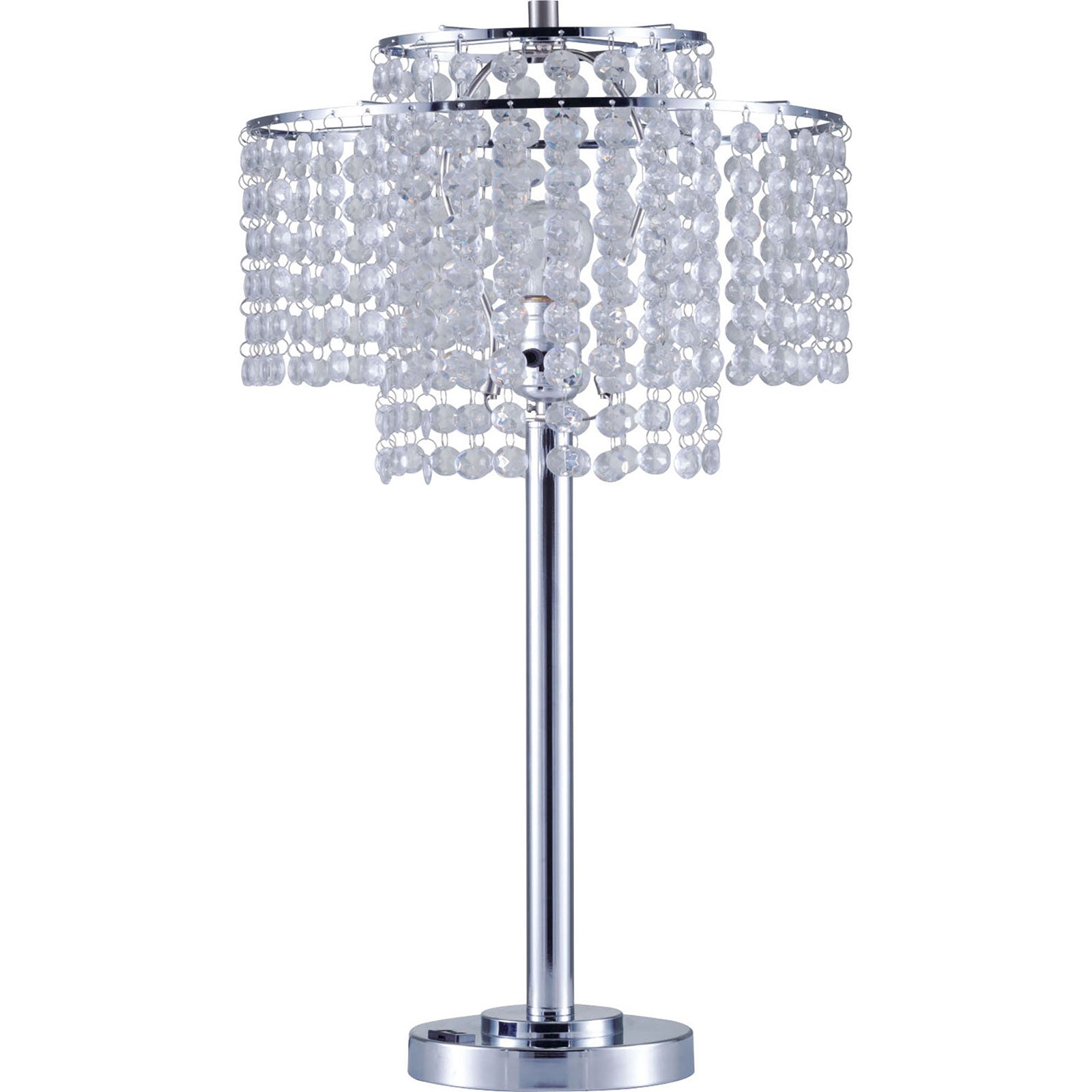 Kaitlyn Chrome 12"H Crystal Chrome Table Lamp - ATL FURNITURE