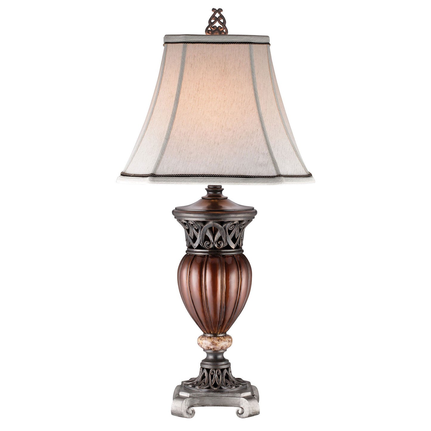 Luna Glossy Brown Table Lamp (2/CTN) - ATL FURNITURE