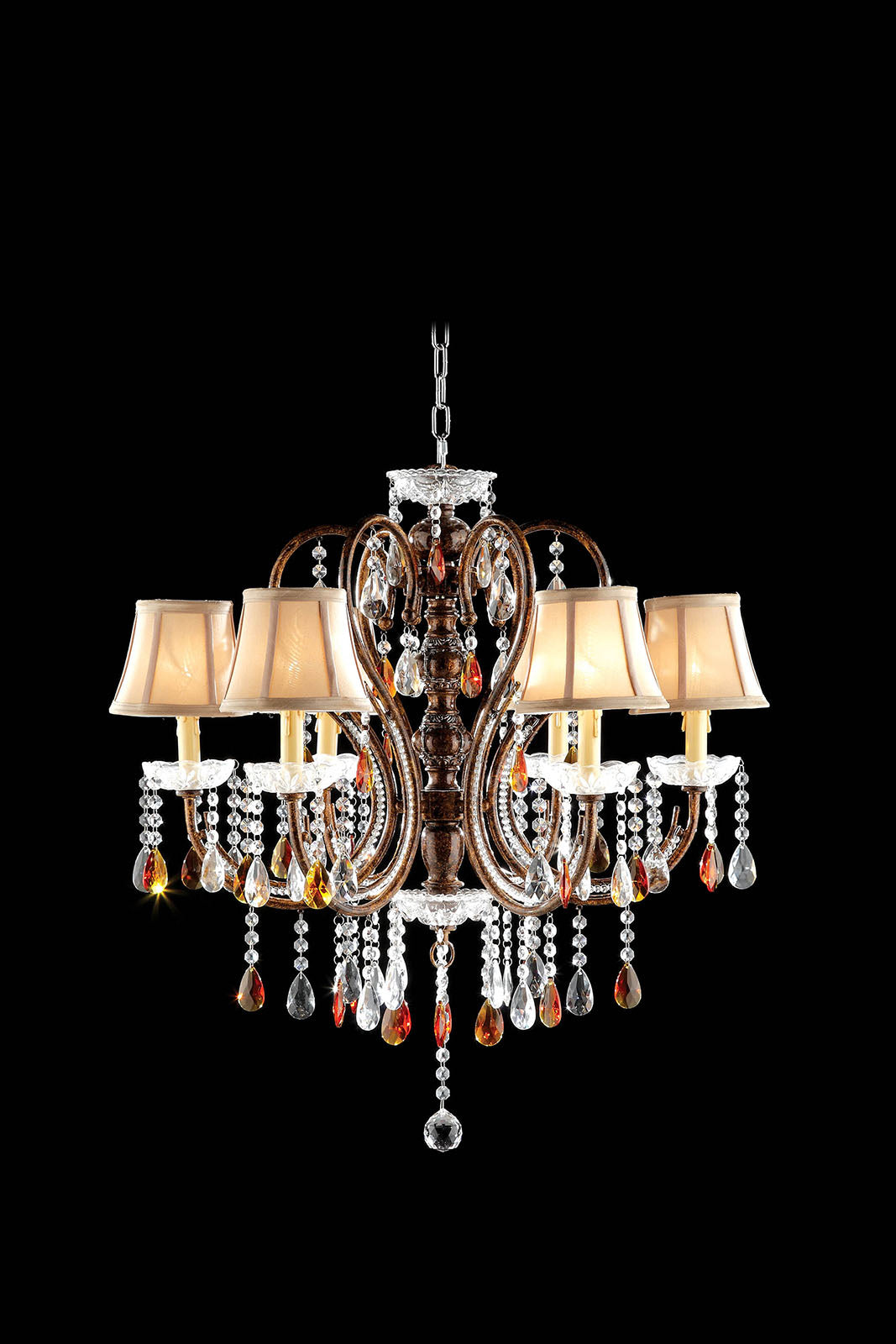 Juliet Golden Brown Ceiling Lamp, Hanging Crystal - ATL FURNITURE
