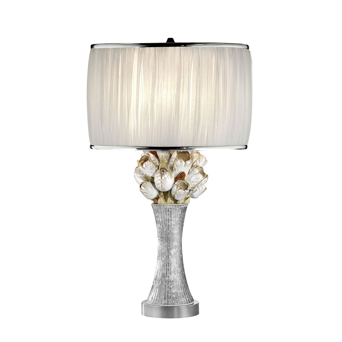 Simone White/Silver Table Lamp - ATL FURNITURE