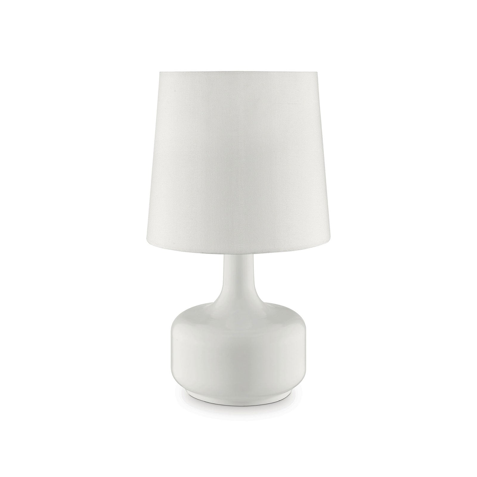 Farah White 17"H Glossy White Table Lamp - ATL FURNITURE