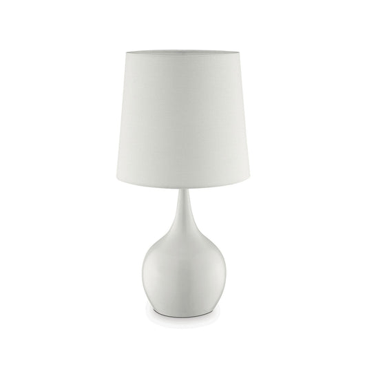 Edie White 23.5"H Glossy White Table Lamp - ATL FURNITURE