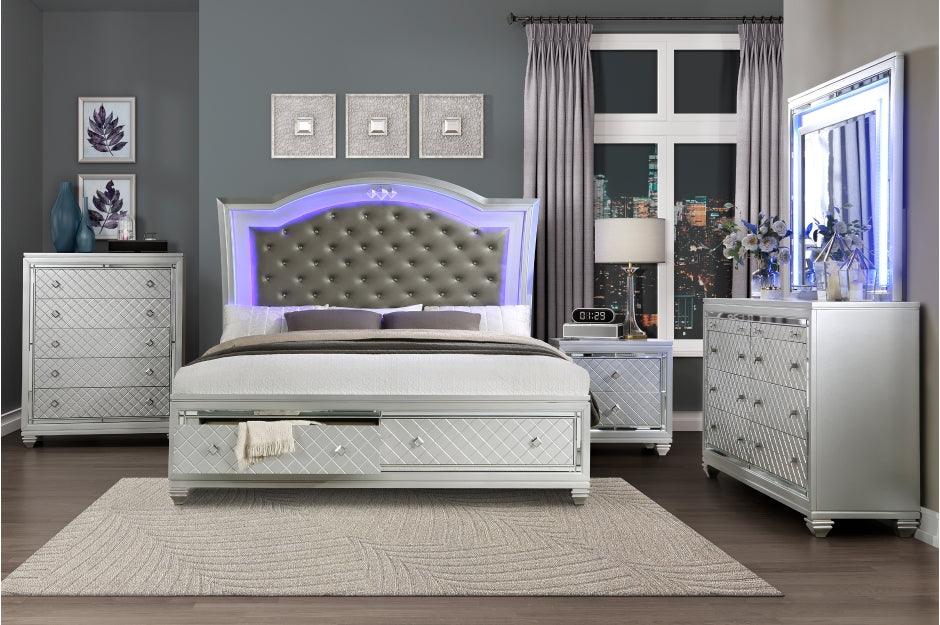 Leesa Bedroom Set In Silver By Homelegance Furniture - ATL FURNITURE