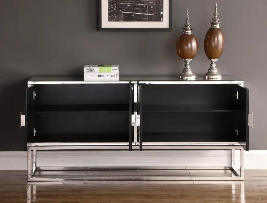 Marbella Sideboard / Buffet In Chrome Stainless Steel Base - ATL FURNITURE