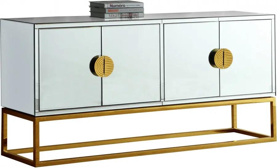 Marbella Sideboard / Buffet In Rich Gold Stainless Steel Base - ATL FURNITURE