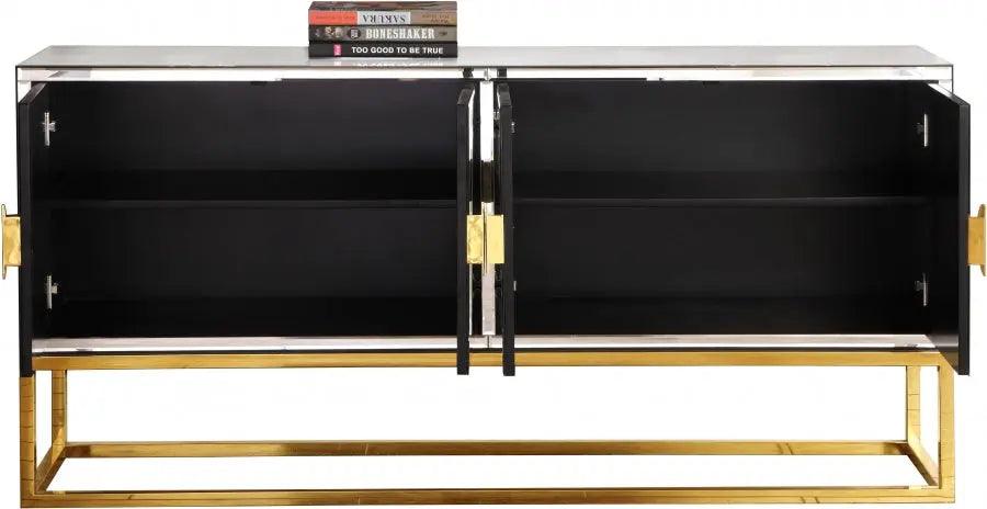 Marbella Sideboard / Buffet In Rich Gold Stainless Steel Base - ATL FURNITURE