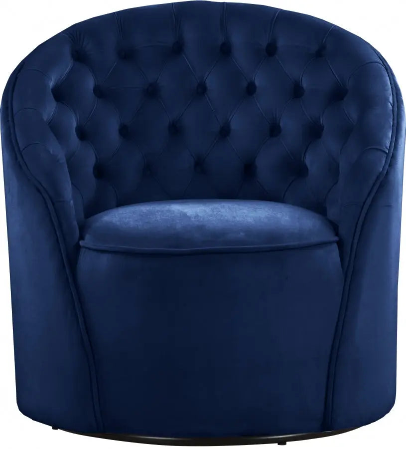 Meridian Furniture - Alessio Velvet Accent Chair In Navy - 501Navy - ATL FURNITURE