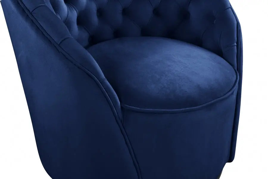 Meridian Furniture - Alessio Velvet Accent Chair In Navy - 501Navy - ATL FURNITURE