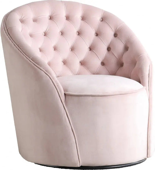 Meridian Furniture - Alessio Velvet Accent Chair In Pink - 501Pink - ATL FURNITURE