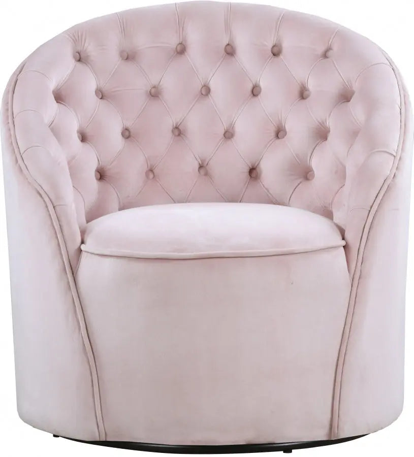 Meridian Furniture - Alessio Velvet Accent Chair In Pink - 501Pink - ATL FURNITURE