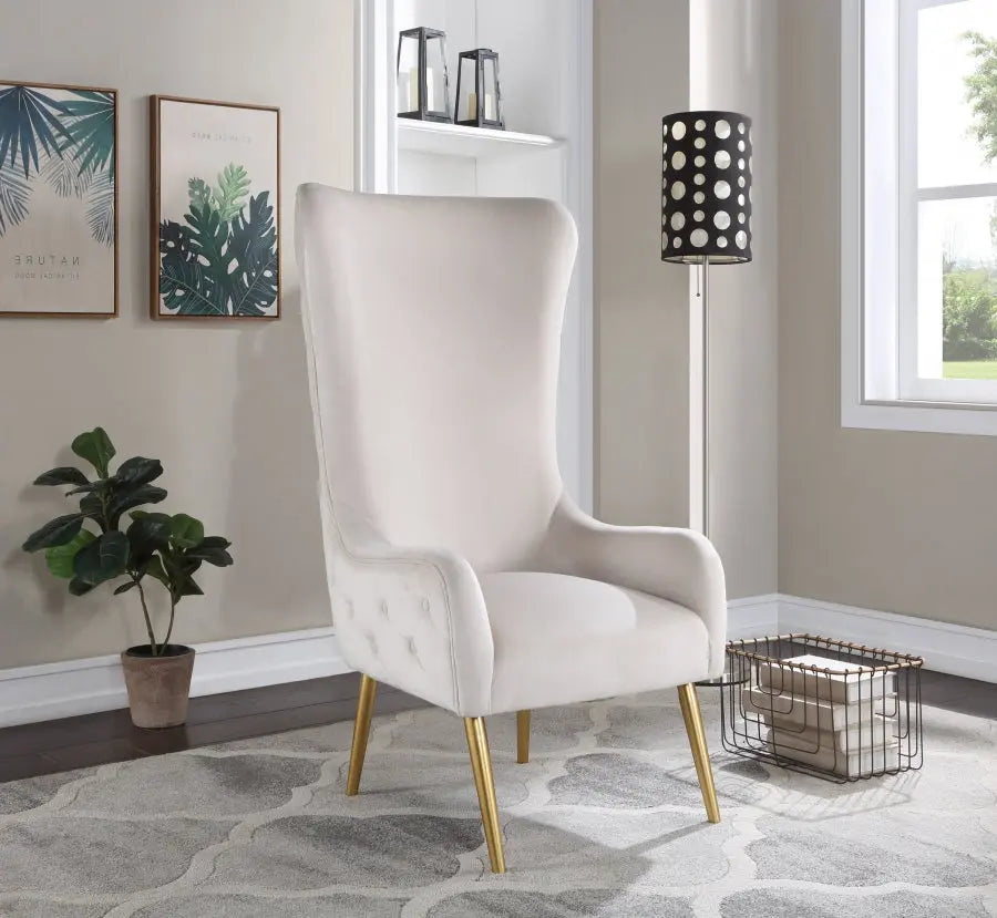 Meridian Furniture - Alexander Accent Chair In Cream - 536Cream - ATL FURNITURE