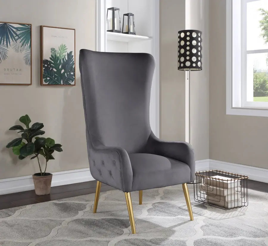 Meridian Furniture - Alexander Accent Chair In Grey - 536Grey - ATL FURNITURE