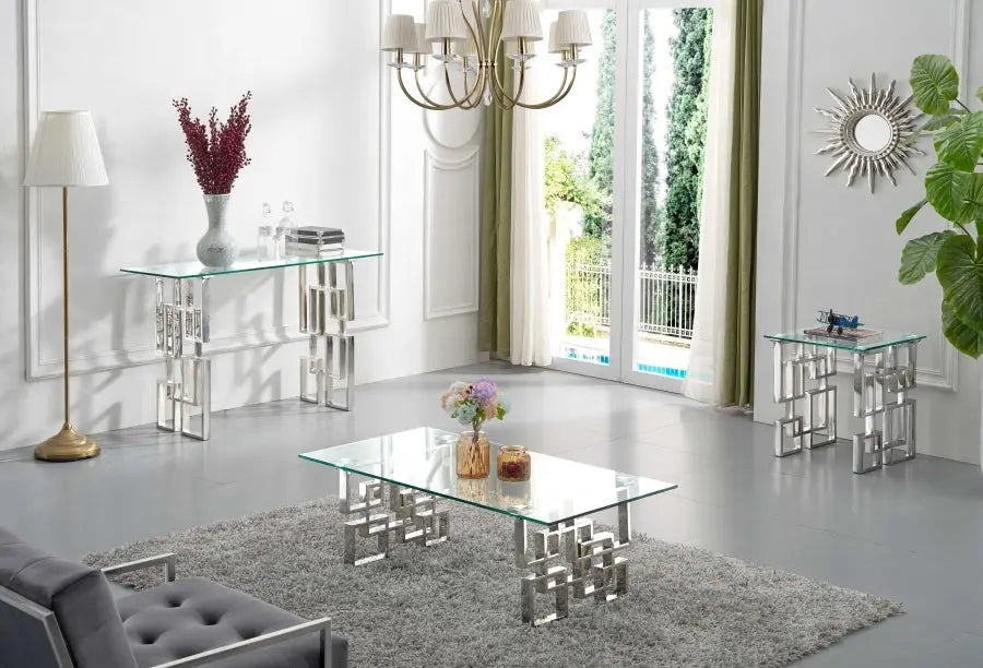 Meridian Furniture - Alexis 3 Piece Occasional Table Set In Chrome - 231-3Set - ATL FURNITURE