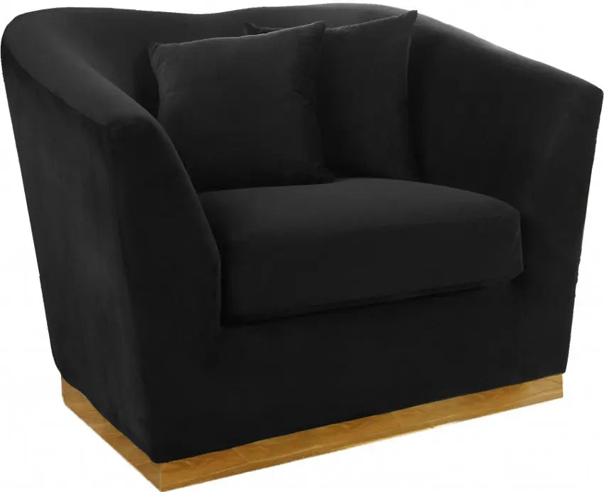 Arabella 3 Piece Living Room Set In Black - ATL FURNITURE