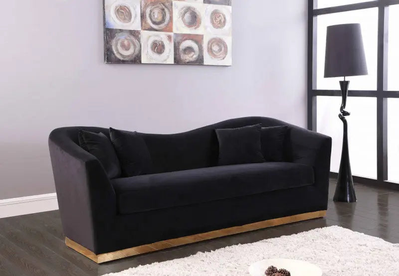 Arabella 3 Piece Living Room Set In Black - ATL FURNITURE