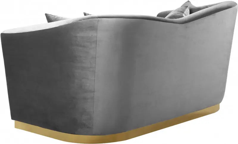 Arabella Velvet Loveseat In Grey - ATL FURNITURE