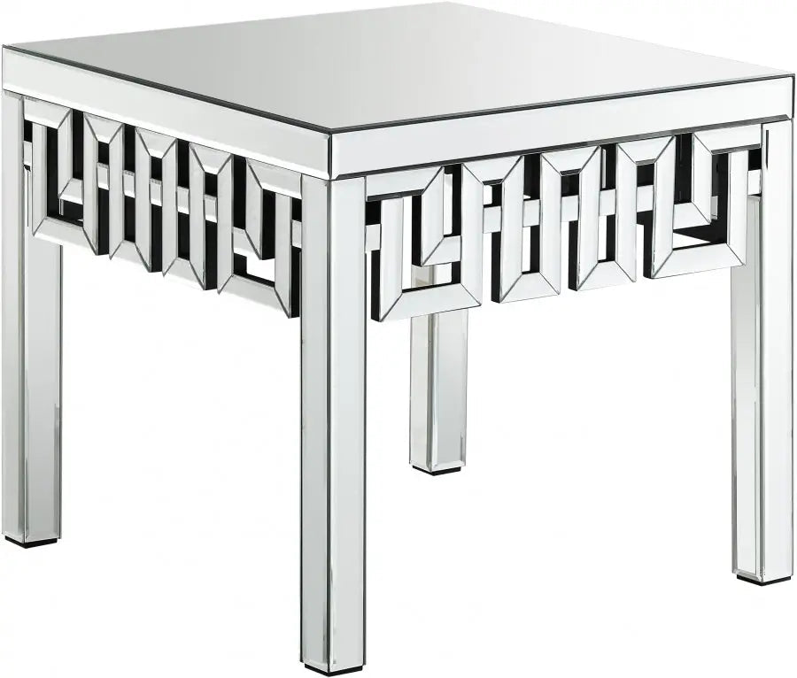 Aria End Table In Mirrored - 412-E - ATL FURNITURE