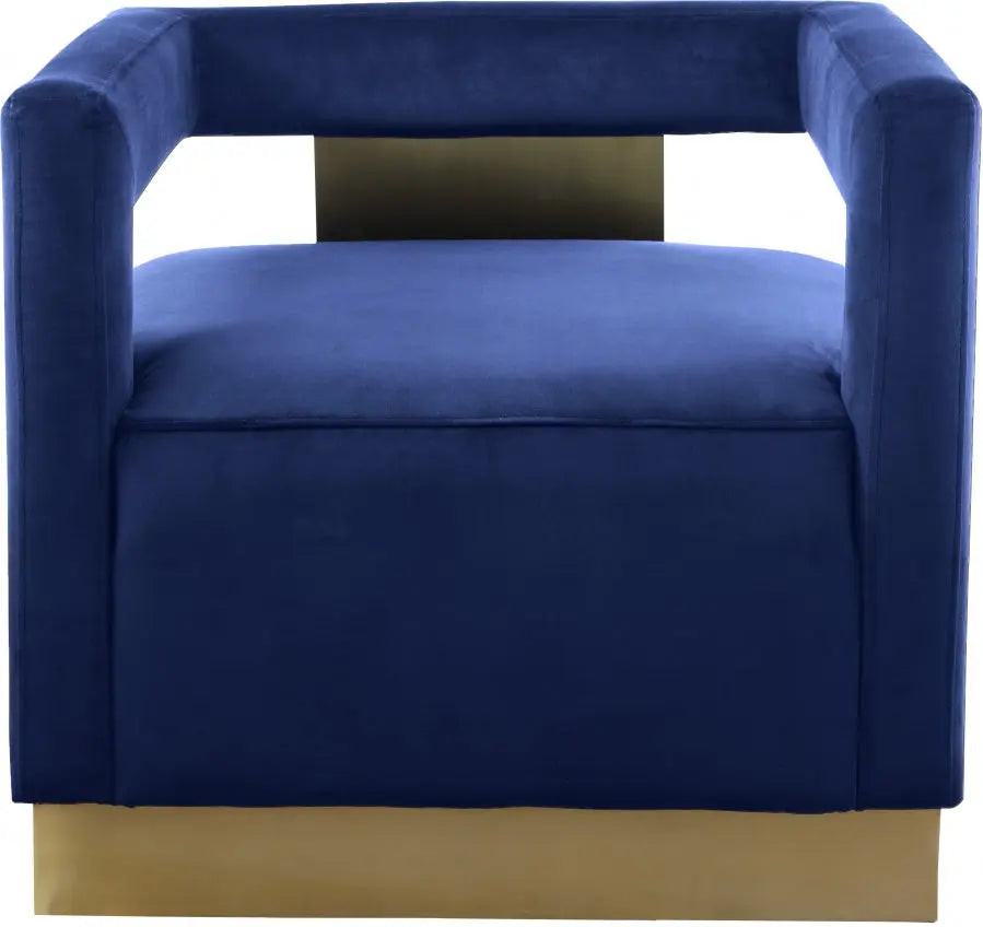 Armani Velvet Accent Chair In Navy - 597Navy - ATL FURNITURE