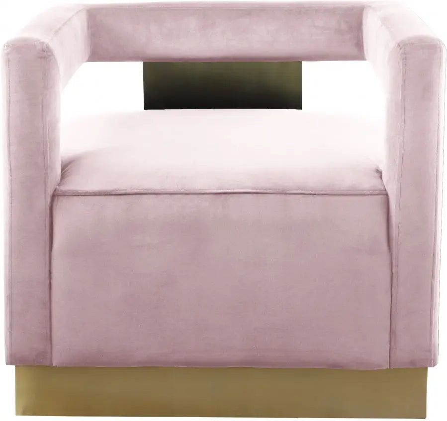 Armani Velvet Accent Chair In Pink - 597Pink - ATL FURNITURE