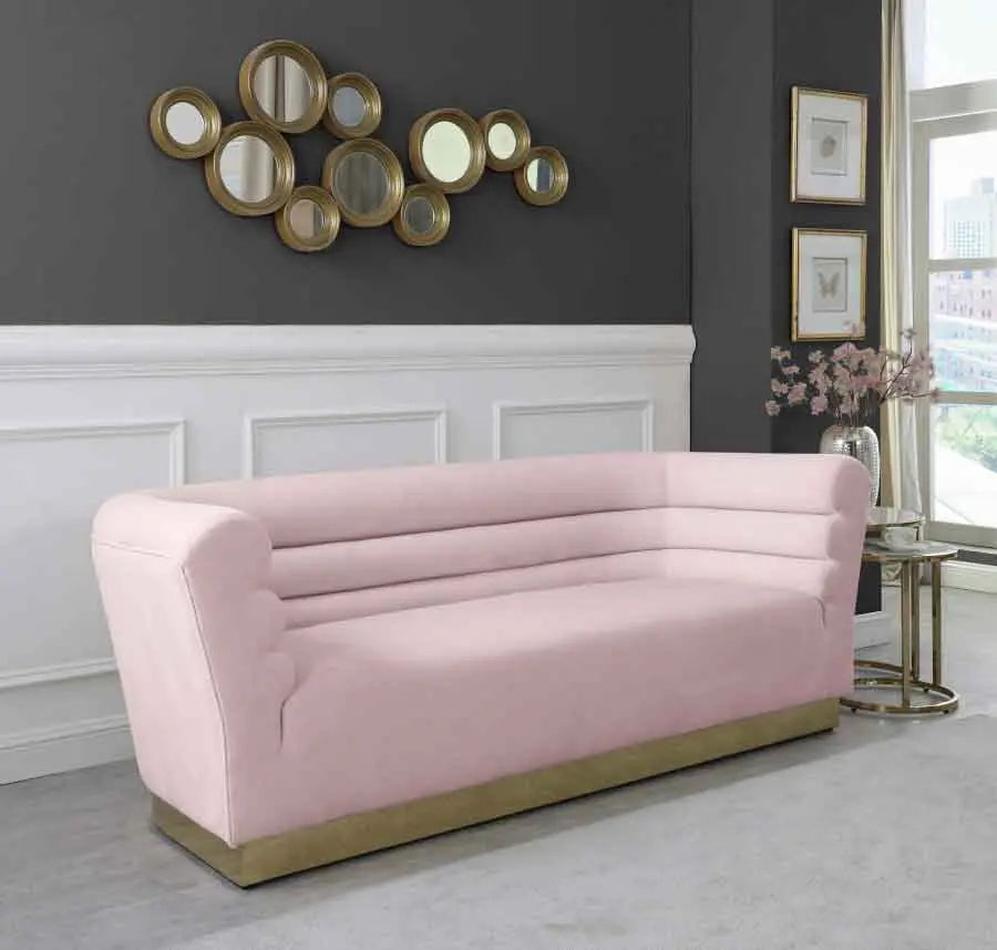 Bellini 3 Piece Living Room Set In Pink - ATL FURNITURE