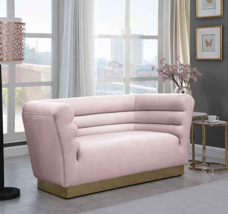 Bellini 3 Piece Living Room Set In Pink - ATL FURNITURE