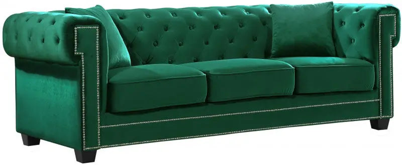 Bowery 3 Piece Living Room Set In Green - ATL FURNITURE