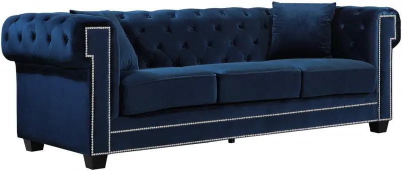 Bowery 3 Piece Living Room Set In Navy - ATL FURNITURE