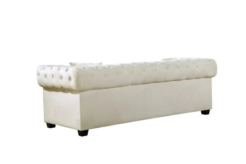Bowery Velvet Loveseat In Cream - ATL FURNITURE