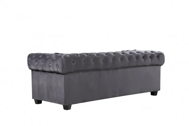 Bowery Velvet Loveseat In Grey - ATL FURNITURE