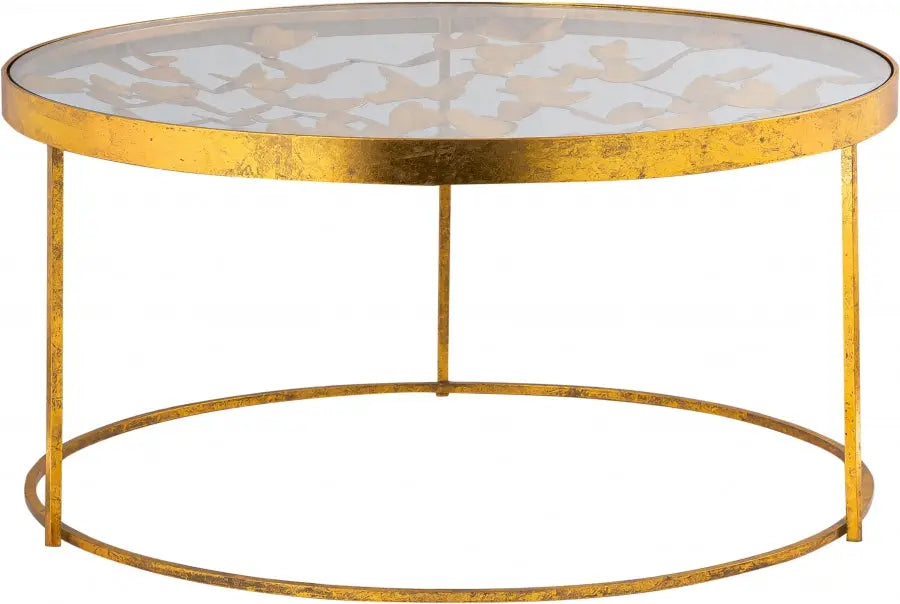 Meridian Furniture - Butterfly Coffee Table In Gold - 470-C - ATL FURNITURE