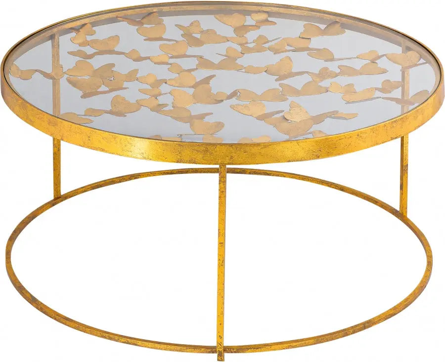 Meridian Furniture - Butterfly Coffee Table In Gold - 470-C - ATL FURNITURE