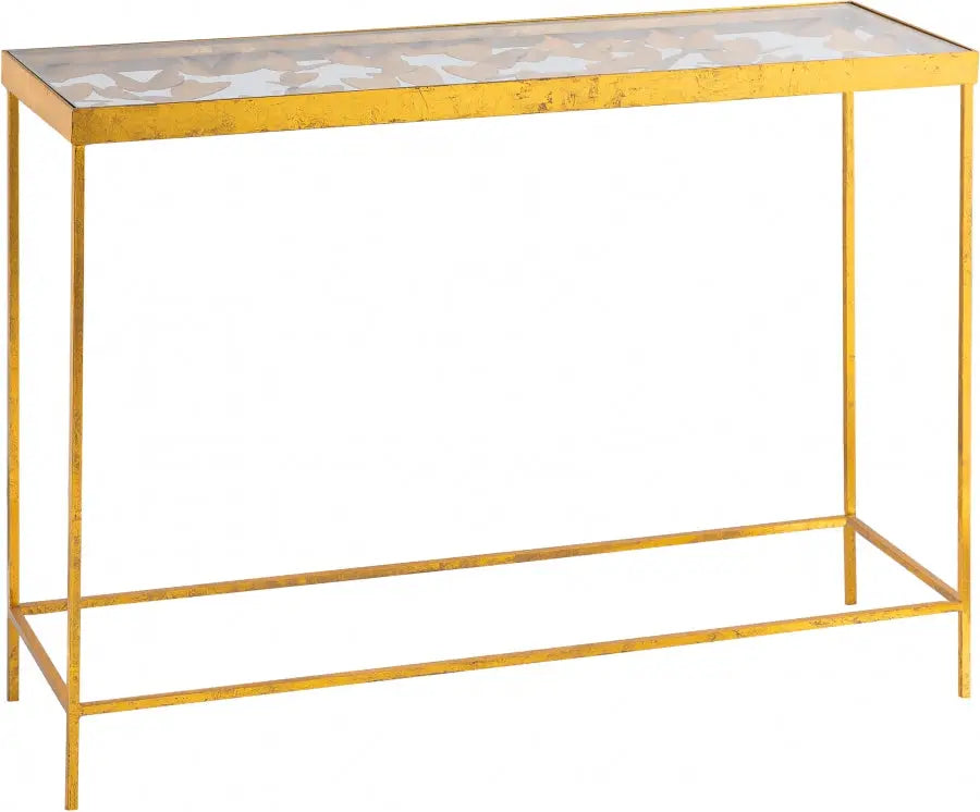 Meridian Furniture - Butterfly Console Table In Gold - 470-T - ATL FURNITURE